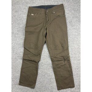 Kuhl Kanvus Jean Jeans Mens 33x30 Brown Canvas Tapered Stretch Pants Casual